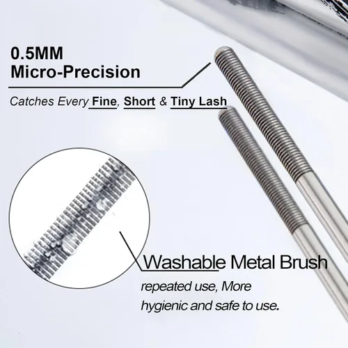 Vista 3 de Black Metal Wand Mascara, Iron Wand Mascara for Thin Short Sparse Lashes Negro
