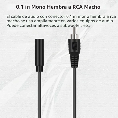 Vista 2 de Paquete de 2 adaptadores de enchufe macho de 0.138 in de 1/8 pulgadas, TS mono hembra a RCA macho, cable convertidor para altavoz, subwoofer, audio