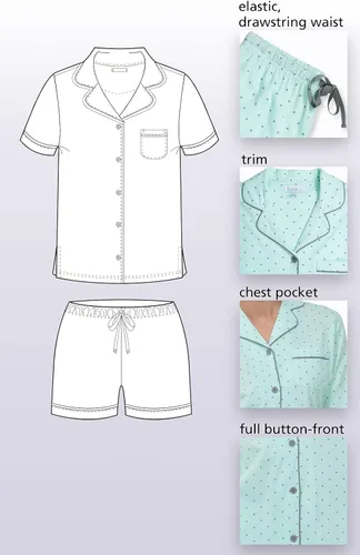 Vista 6 de PajamaGram Pajamas For Women - Womens Pajama Short Sets, 100% Cotton