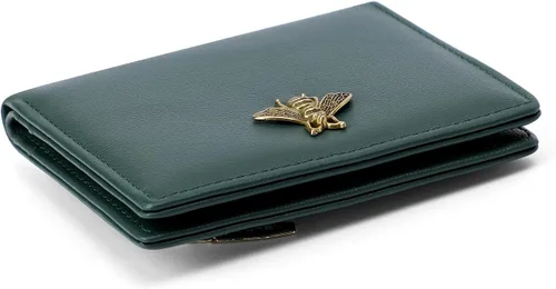 Vista 4 de Cartera pequeña para mujer, con bloqueo RFID, billetera de bolsillo bifold, delgada, compacta, monedero para damas, minicarteras para mujer, Verde
