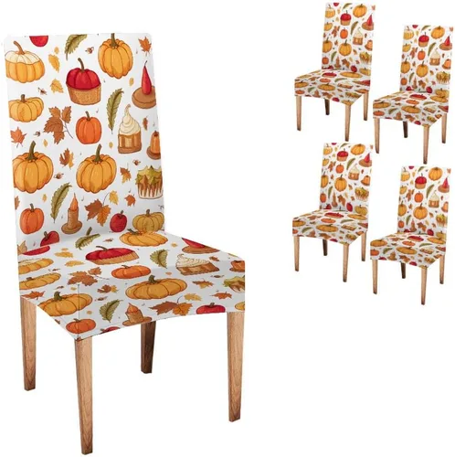 Vista 265 de CAPSCEOLL Christmas Dining Chair Covers,Snowflakes Festive Winter Pattern Stretch Chair Covers for Dining Room Set of 2 Washable Spandex Parson