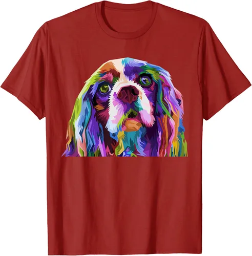 Vista 42 de Camiseta con diseño de Cocker Spaniel de arte pop para dueños de perros, Negro, S