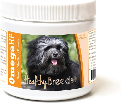 Vista 218 de Healthy Breeds Affenpinscher Omega HP - Masticables suaves para piel y pelaje, 60