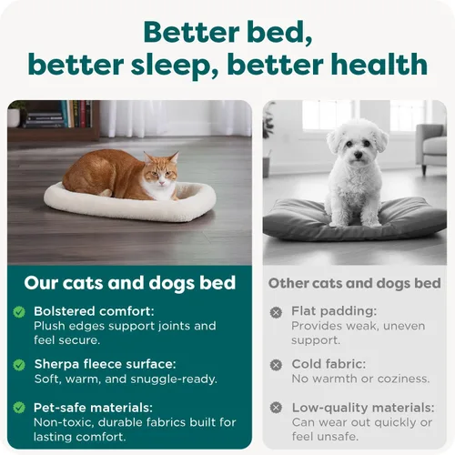 Vista 5 de FurHaven Cama para perros y gatos extra pequeños, almohadilla con base de apoyo suave para transportadores y perreras, lavable a máquina, extra Crema