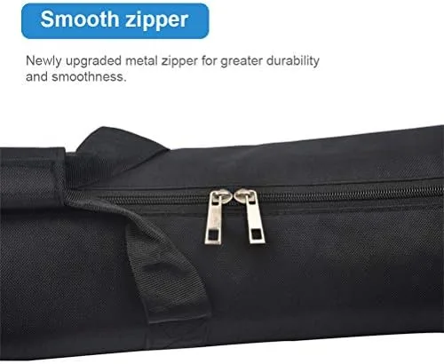 Vista 5 de Funda de transporte para trípode, bolsa de trípode resistente con correas para el hombro y asas, funda monopie multifuncional para soporte de 27.6 in
