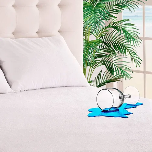 Vista 3 de J&V TEXTILES - Protector de cama impermeable a prueba de insectos - Bloquea los líquidos, los bichos de la cama, los ácaros del polvo