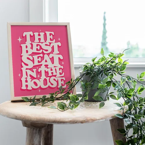 Vista 7 de Decoración de baño rosa – Arte de pared para baño, fotos de baño, decoración de pared de baño, letrero retro divertido para baño – pequeño letrero