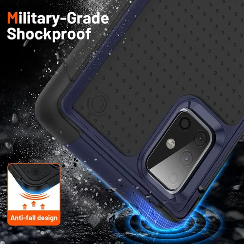 Vista 317 de Jeylly Compatible con Samsung Galaxy A22 5G Funda, Funda Samsung A22 5G con 2pcs protectores de pantalla de vidrio templado