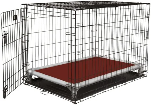 Vista 9 de Kuranda Cama elevada para mascotas a prueba de masticación - PVC almendra - 25" x 18" - Cordura Nylon - Borgoña