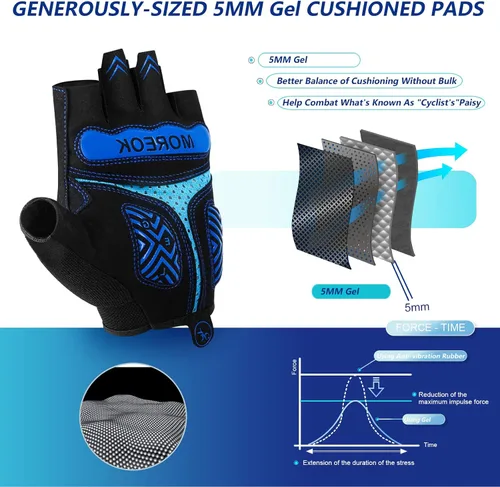 Vista 2 de Guantes de ciclismo guantes de bicicleta guantes de ciclismo para hombres y mujeres guantes de bicicleta de montaña de medio dedo guantes