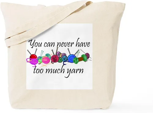 Vista 8 de CafePress Distracted by Yarn - Bolsa de compras de lona beige natural reutilizable