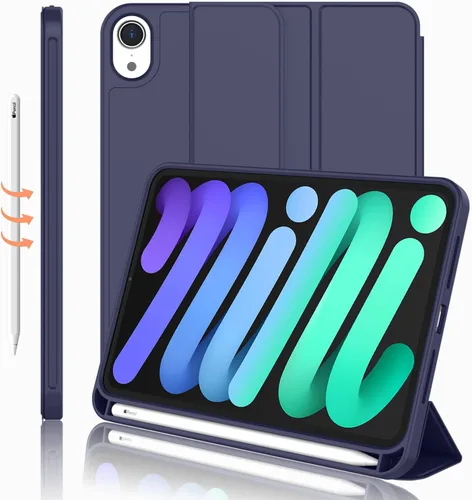 Vista 15 de iMieet Funda para iPad mini 7 2024 (A17 Pro), Funda para iPad mini 6 (8.3 pulgadas, modelo 2021), Funda para iPad mini 7ª/6ª generación con soporte