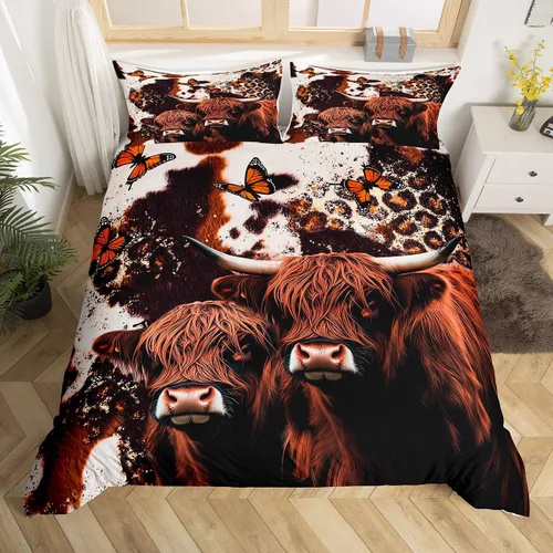 Vista 14 de Feelyou - Juego de funda de edredón con estampado floral de rosas - Juego de ropa de cama con flores románticas para dormitorio de niños, niñas