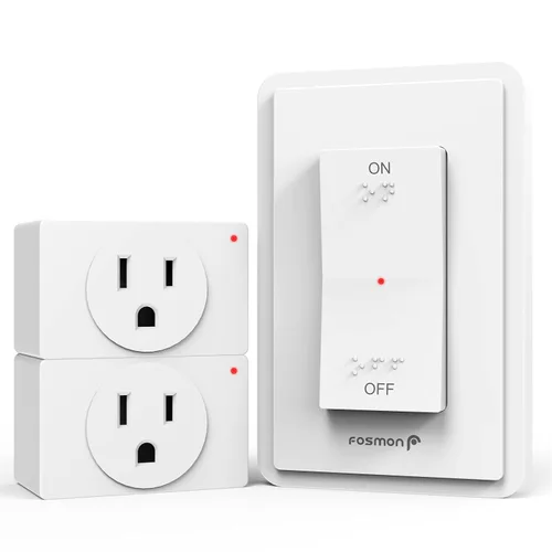 Vista 11 de Fosmon Enchufe de Control Remoto Inalámbrico para Interiores, Interruptor de Luz de Encendido/Apagado Operado por Batería para Toma Eléctrica