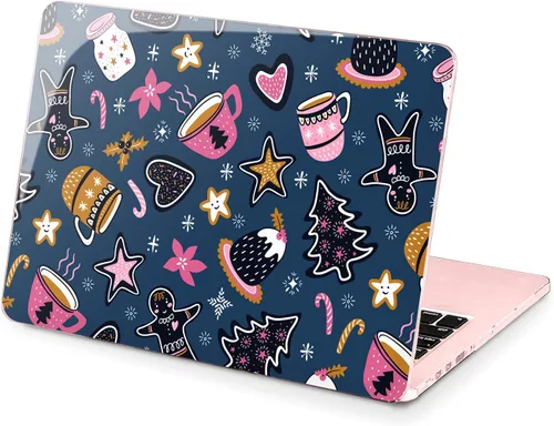 Vista 6 de Funda rígida compatible con MacBook Pro 16 14 M3 M2 2023 M1 Pro 13 2022 Air 13 2021 Retina 2020 Mac 11 12 Laptop patrón de invierno copo de nieve