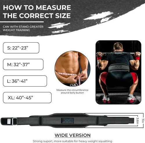 Vista 6 de Cinturón de levantamiento de pesas de doble fuerza 5.5 acolchado de neopreno para la espalda, gimnasio, culturismo, levantamiento de peso muerto