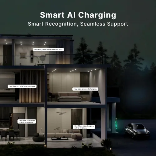 Vista 8 de Autel Cargador EV Nivel 2 40 Amperios Hogar Inteligente AI para Vehículo Eléctrico (EV) con Wi-Fi y Bluetooth, EVSE con Funda Integrada y Cable