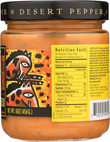 Vista 2 de Desert Pepper, Chile Con Queso-Mediano, 2 tarros de 16 oz