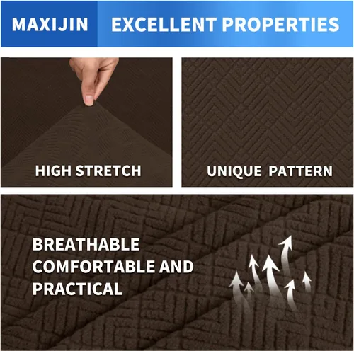 Vista 71 de MAXIJIN 2 piezas de fundas para silla con brazos, funda para silla de sofá para sala de estar, funda elástica para perros para una silla con 1 cojín