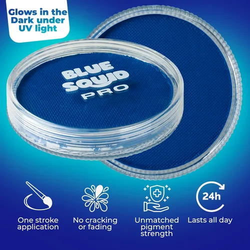Vista 2 de Blue Squid Pintura facial profesional a base de agua para una sola torta, pintura facial y corporal activada por agua, pintura facial para niños