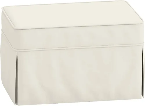 Vista 4 de La funda otomana de algodón de reemplazo. Se adapta a Pottery Barn PB Basic Ottoman. Funda para sofá de algodón denso (gris oscuro básico)