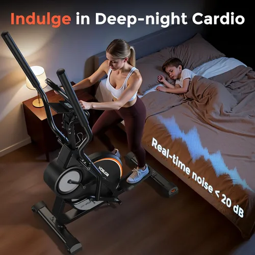 Vista 10 de YOSUDA Elliptical Exercise Machine, Compact 3-in-1 (Elliptical + Cardio Climber + Stair Stepper) Elliptical for Home with 45°Incline, 15.5IN Stride