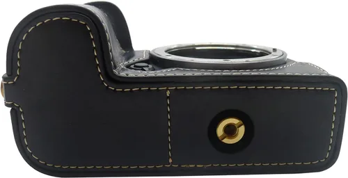 Vista 9 de Rieibi EOS R7 Quality PU Leather Half Case - Agarre para cámara sin espejo Canon EOS R7 - Negro