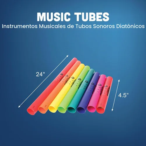 Vista 8 de Constructive Playthings Boomwhackers Music - Tubos de sonido sensorial, juego de 8