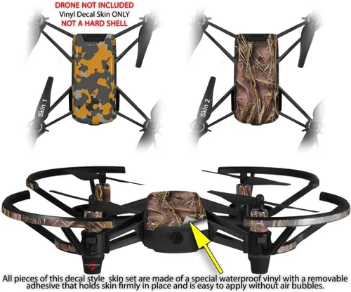 Vista 2 de Skin Wrap 2 Pack para DJI Ryze Tello Drone wraptorcamo Vieja Escuela camuflaje naranja Drone No Incluidas