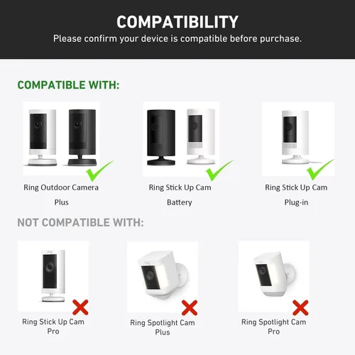 Vista 2 de Funda protectora para cámara de protección solar compatible con Ring Outdoor Cam Plus / Ring Stick Up Cam Battery/Plug-In, funda protectora