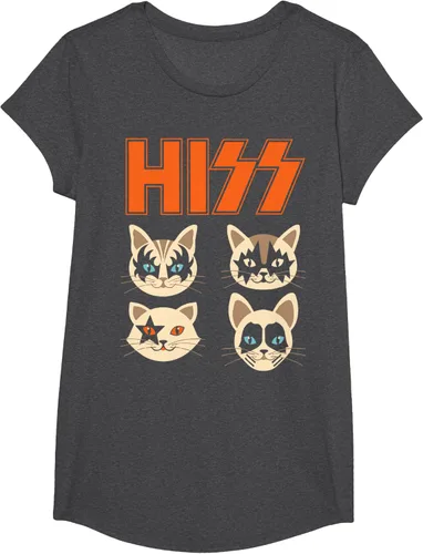 Vista 72 de Camiseta Hiss Funny Cats Kittens Rock Rockin, Negro