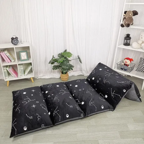 Vista 8 de Funda para cojín de tumbona para niño o niña, sin cojín, de felpa suave tipo minky, con estampado de constelación en negro, ¡solo funda/funda!