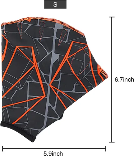 Vista 6 de Guantes de natación de nailon para natación acuática, guantes de malla para entrenamiento acuático, entrenamiento acuático, equipo de mano