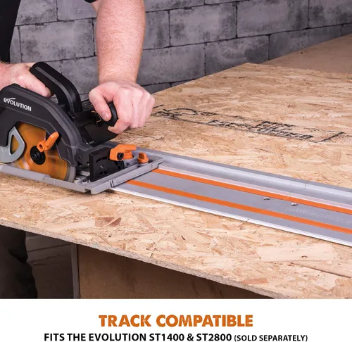 Vista 23 de Evolution Power Tools R185CCSX - Kit de sierra circular de pista multimaterial con pista de 40 pulgadas incluida, hoja TCT incluida, corta madera