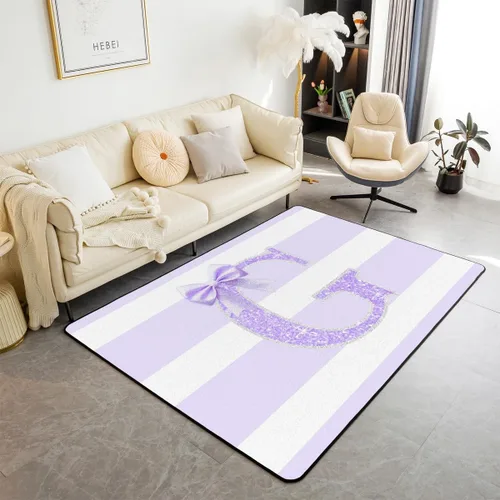 Vista 17 de Erosebridal Blue Bow Living Room Rugs Kawaii Bow Knot Decorative Carpet for Kids Girls Teens Women Girly Princess Bows Area Rug 3X5 Cute Ribbon
