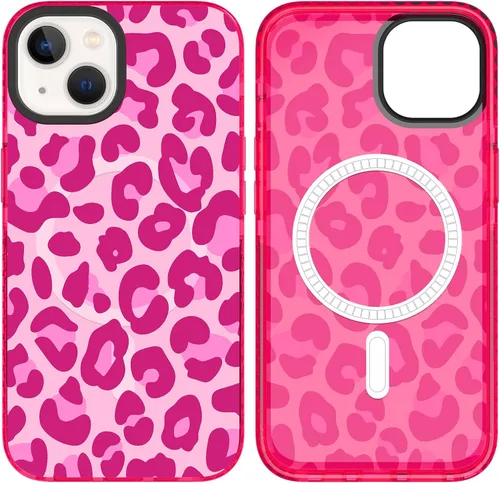 Vista 14 de SAKUULO Funda magnética para iPhone 11 Pro Max [Compatible con MagSafe] Patrón de Estampado de Leopardo Gris Claro Funda de Carga Inalámbrica
