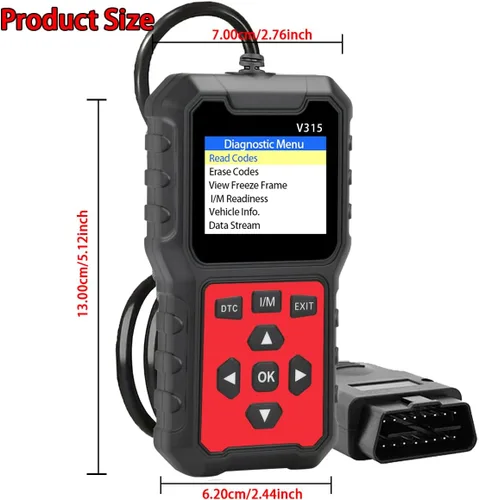 Vista 9 de V315 OBD2 Herramienta de diagnóstico, lector de código, herramienta de diagnóstico de luz de motor, probador de voltaje de batería, para coches