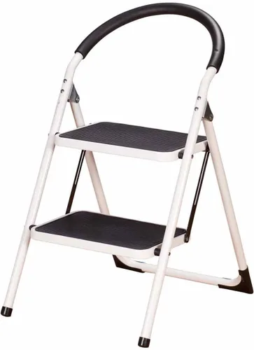 Vista 9 de LivingSURE Combo de taburete de escalera de 3 escalones con asa, taburete plegable antideslizante, escalera de pedal extra ancha resistente