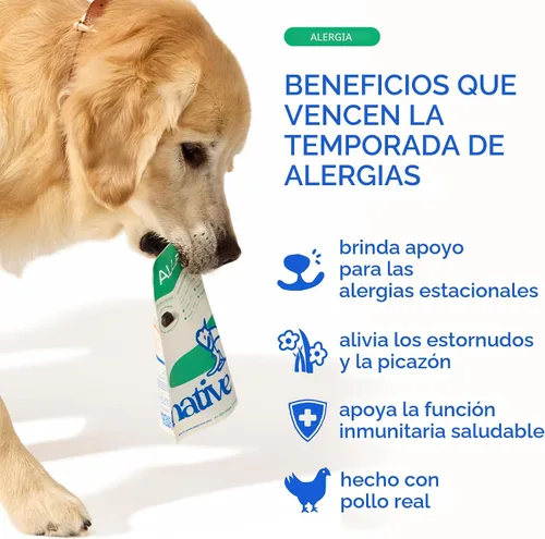 Vista 2 de Native Pet - Masticables para alergias para perros – Alivio de la alergia de perros para razas medianas – Apoya el alivio de la picazón estacional