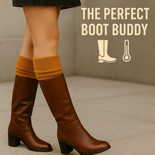 Vista 2 de AWSAmerican Made - Calcetines de algodón extralargos y sueltos para mujer, talla 9 a 11