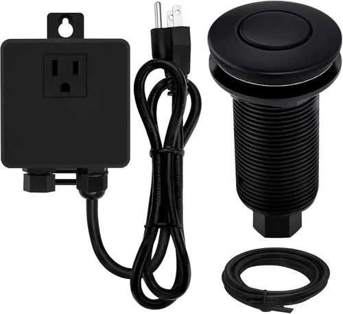 Vista 16 de Kit de interruptor de aire para triturador de basura con botón de acero inoxidable, níquel cepillado