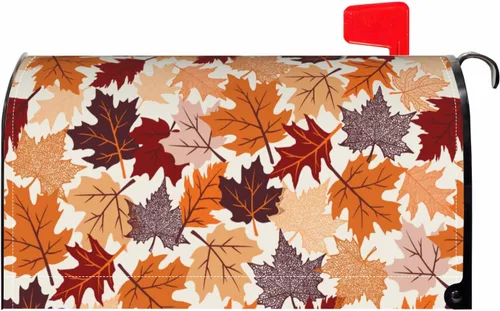 Vista 36 de Halloween Pumpkin Black Cat Mailbox Covers Magnetic Standard Size 18 X 21 Fall Maple leaves Spooky Themed Holiday Decorations Mailbox Wrap Post