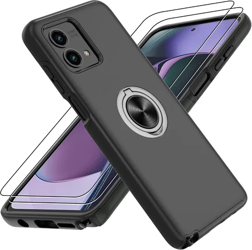 Vista 38 de Gritup - Funda para Galaxy A05S con protector de pantalla HD×2, funda protectora para teléfono a prueba de golpes con soporte magnético de anillo