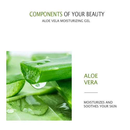 Vista 6 de Aloe Vera 92% Gel Hidratante Extracto Natural Nutre La Limpieza Nutre Suaviza La Glicerina Aceite Equilibrio Esencia Elimina el Acné 10.58 oz