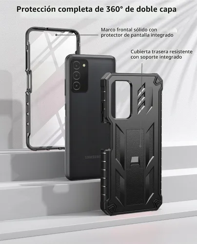 Vista 8 de SOiOS Funda para teléfono Samsung Galaxy A03S, protector de pantalla