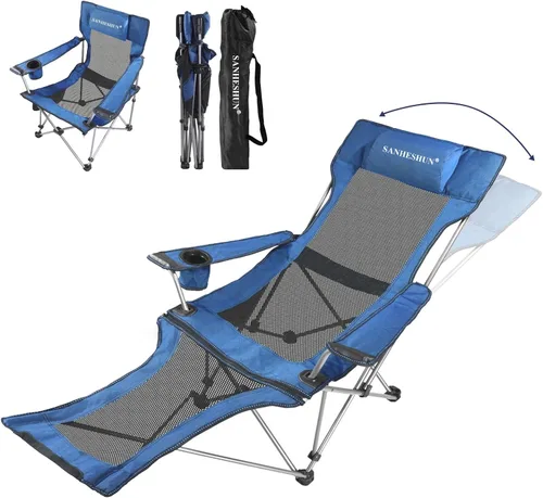 Vista 10 de Zero Gravity - Silla de camping reclinable con almohada acolchada, soporte para tazas, bolsillo de almacenamiento y bolsa de transporte, sillón