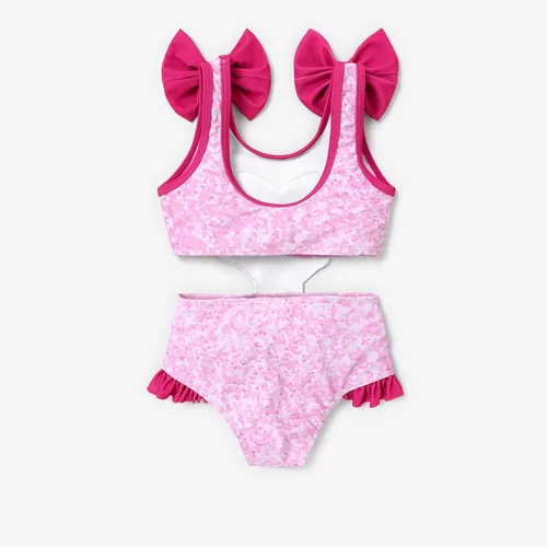 Vista 2 de L.O.L. Surprise! Traje de baño de una pieza para niña, con lazo, mariposa, volantes, verano, piscina, playa, deportes