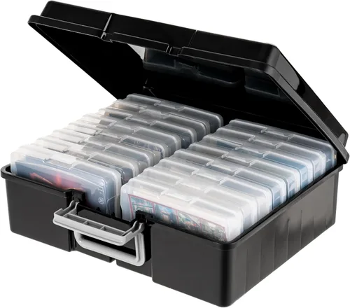 Vista 9 de IRIS USA 4 x 6 pulgadas, fabricado en Estados Unidos, paquete de 2 organizadores de fotos y caja de almacenamiento de imágenes con asa, 12 fundas