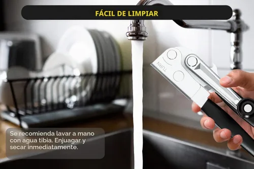 Vista 6 de Abrelatas resistente con imán, manual comercial para personas mayores y artritis, de mano, perilla plegable, borde liso, funciona en latas #10