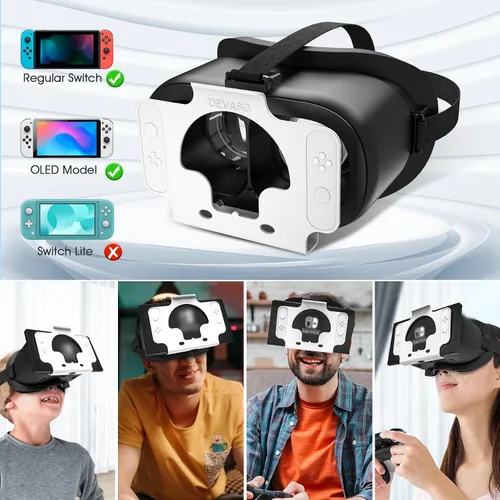 Vista 3 de MVPTGRS VR Headset for Original Nintendo Switch & Switch OLED Model Upgraded, Virtual Reality Glasses with Adjustable HD Lenses and Comfortable Head